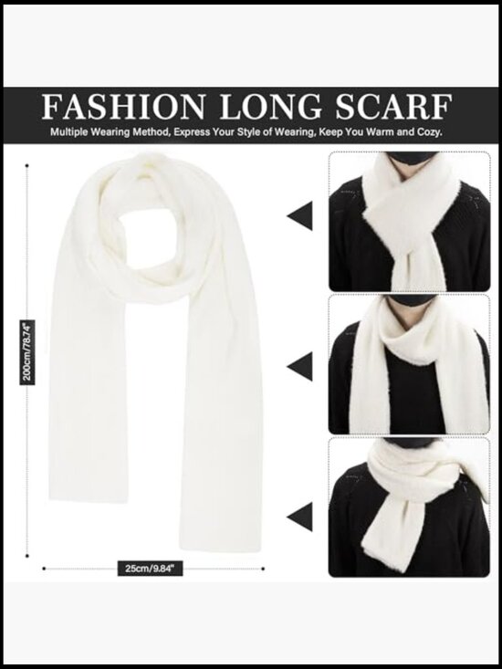 Winter Beanie Hat Touchscreen Gloves Long Scarf Set Fleece Lined main image 3